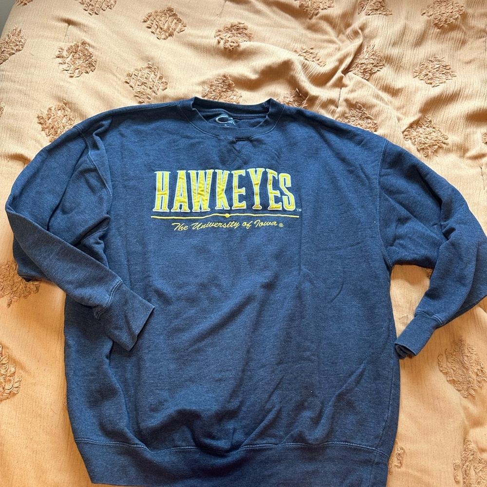 University of Iowa Hawkeyes Heather Grey Crewneck Sweatshirt